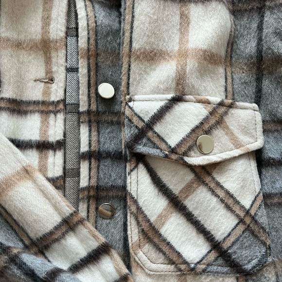 Zara Neutral Plaid Jacket - Picture 4 of 7
